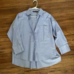 Zara Oversized blue button down